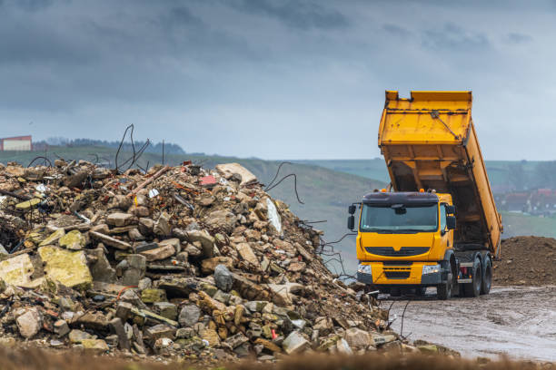 rubble removal truck on a building site